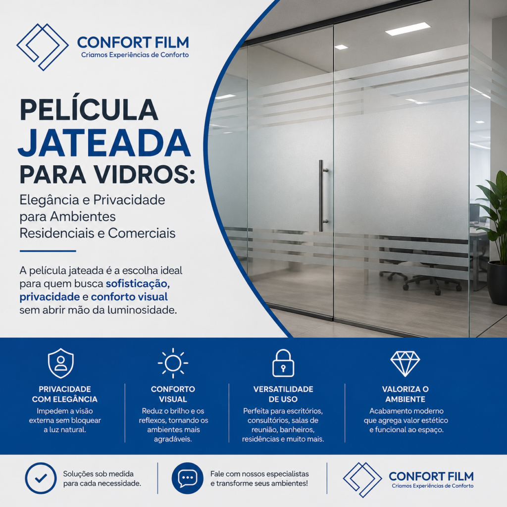 Película Jateada para Vidros Elegância e Privacidade para Ambientes Residenciais e Comerciais
