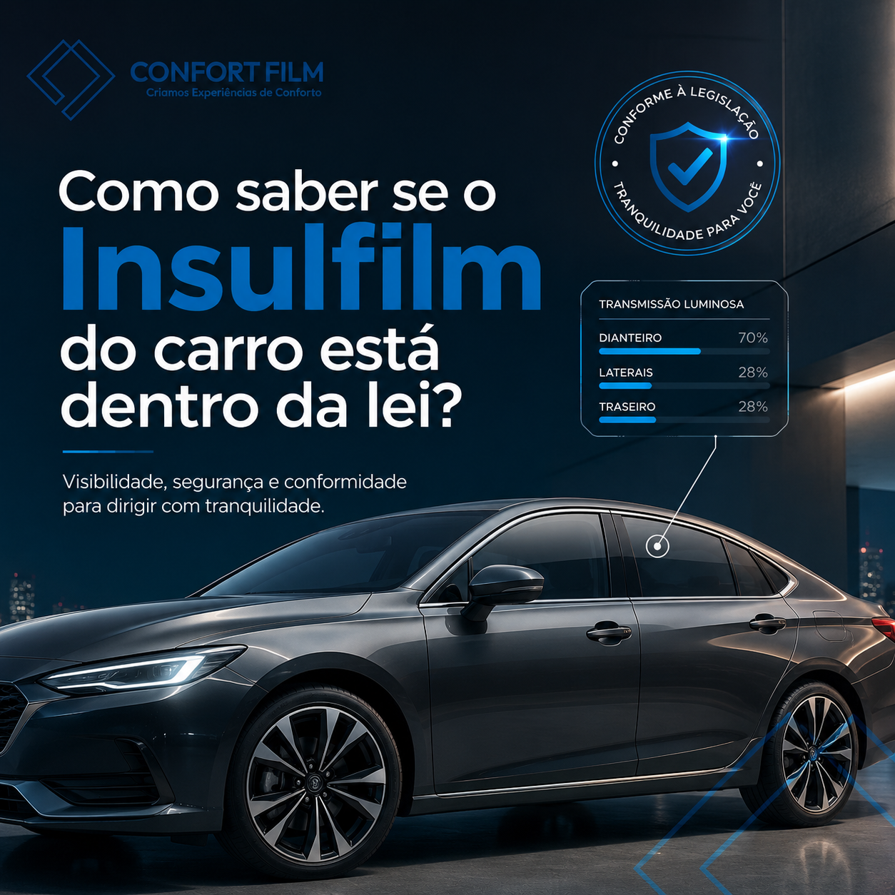 Como saber se o Insulfilm do carro está dentro da lei