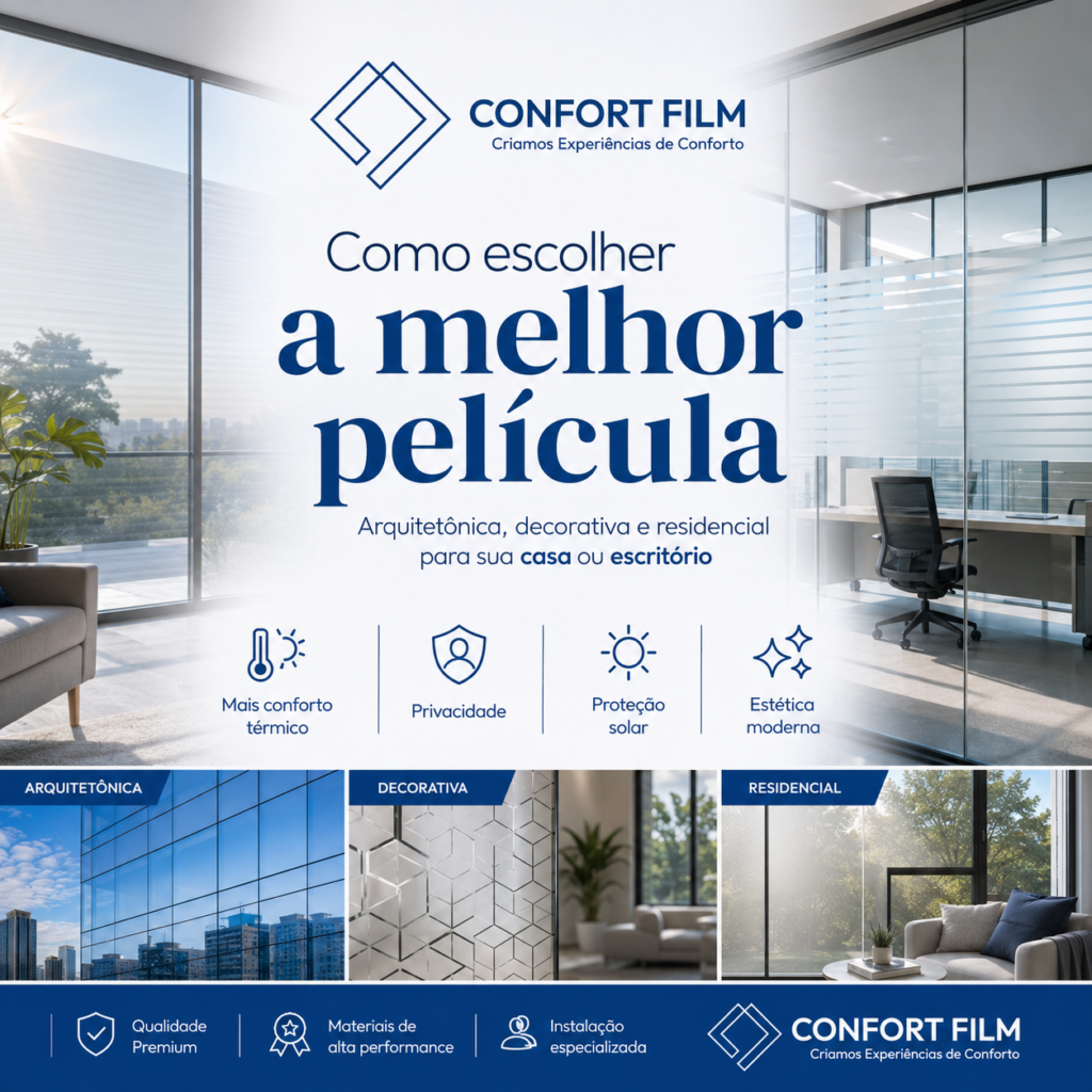 Como escolher a melhor película arquitetônica, decorativa e residencial para sua casa ou escritório - Confort Film